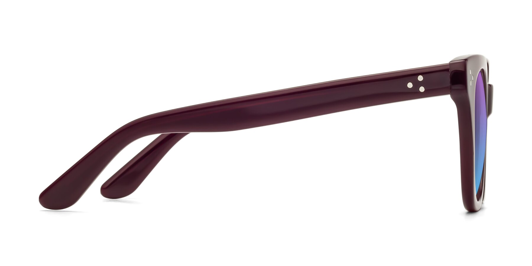 Side of Jackman in Wine with Purple / Blue Gradient Lenses