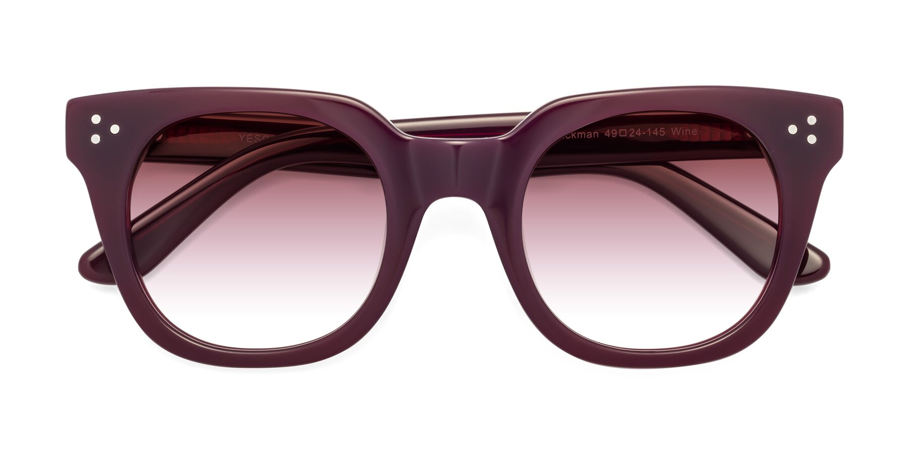 Folded Front of Jackman in Wine with Garnet Gradient Lenses