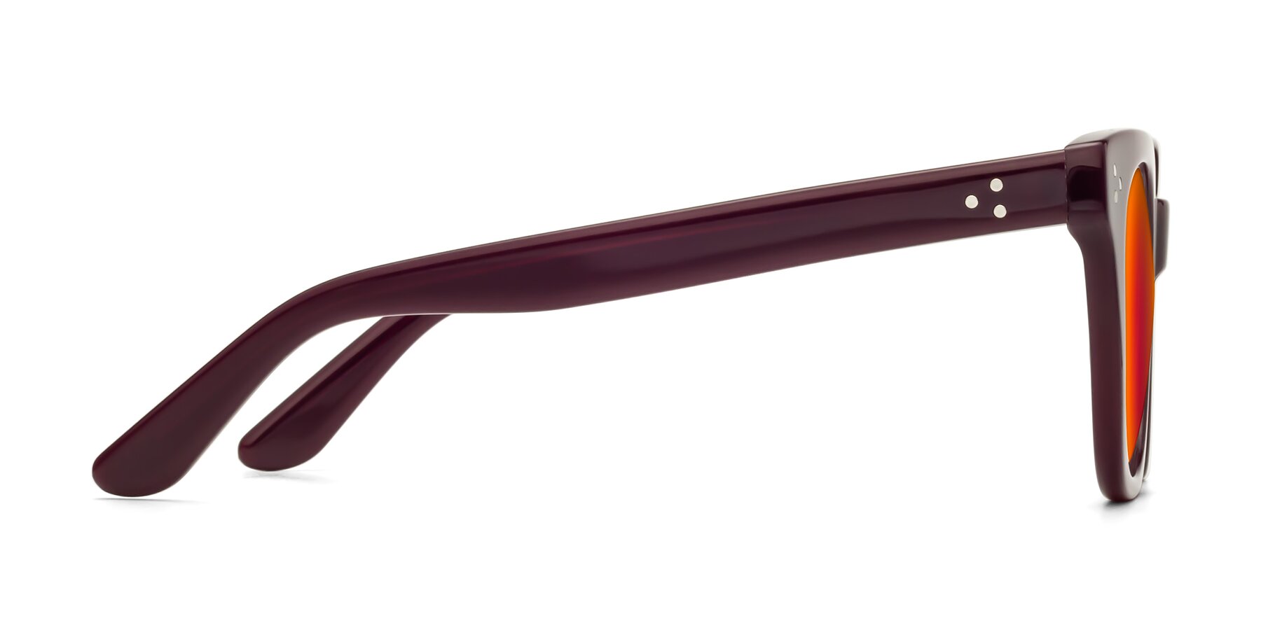 Side of Jackman in Wine with Red Gold Mirrored Lenses