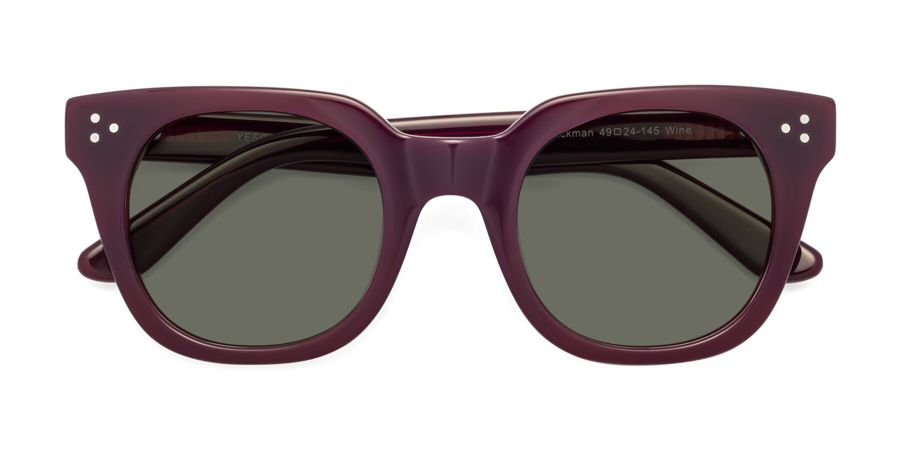 Folded Front of Jackman in Wine with Gray Polarized Lenses