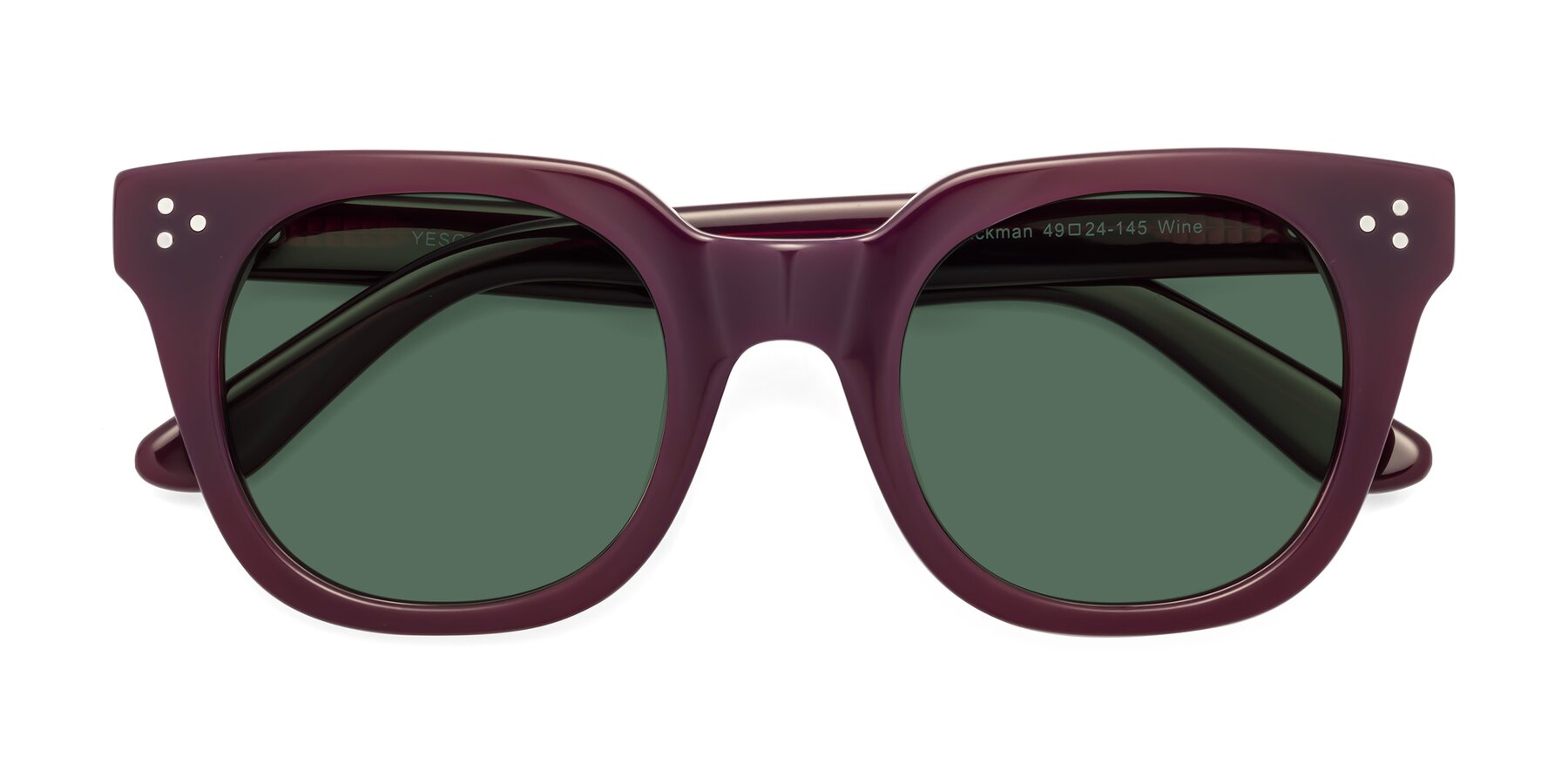 Folded Front of Jackman in Wine with Green Polarized Lenses