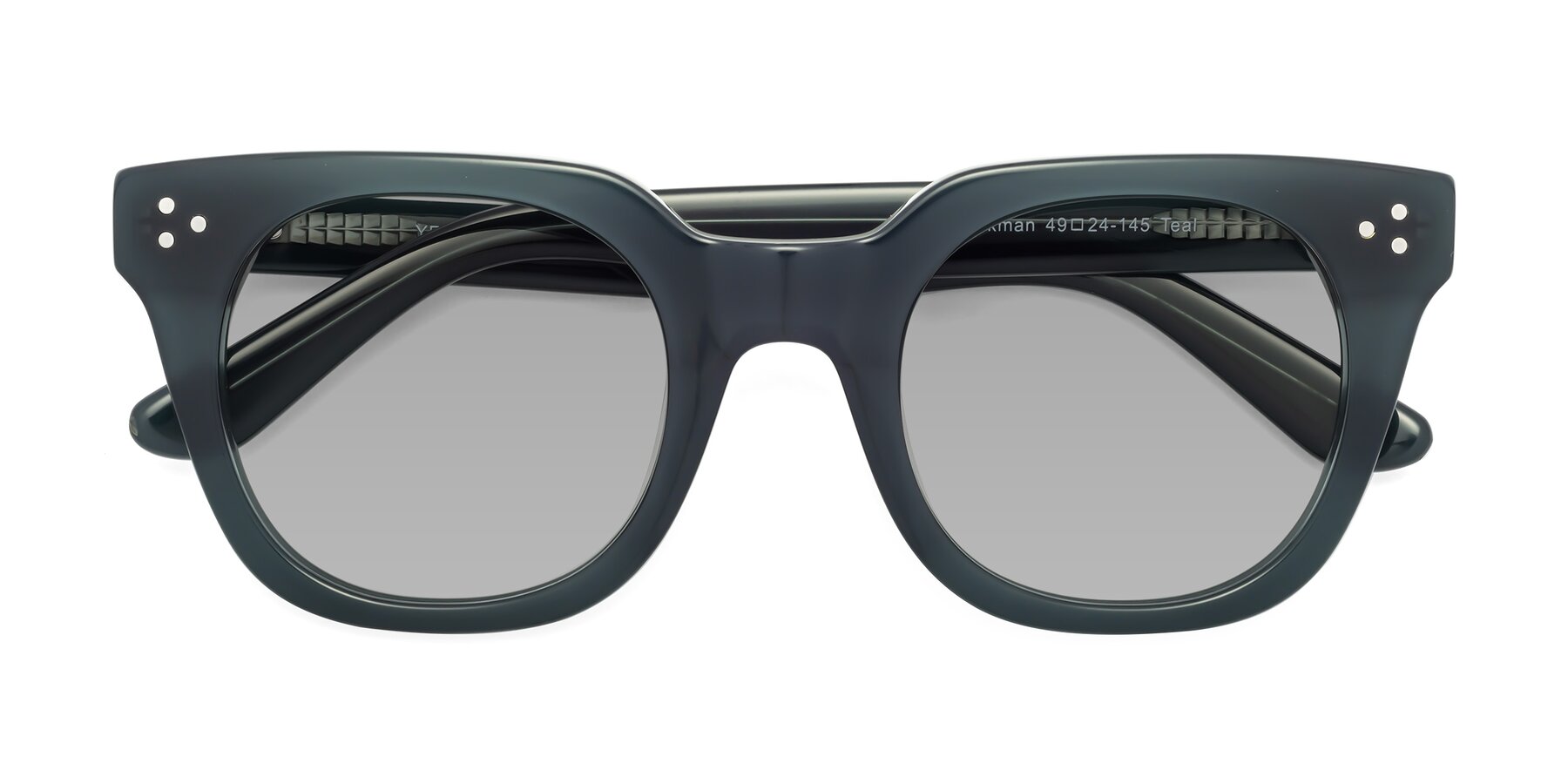 Folded Front of Jackman in Teal with Light Gray Tinted Lenses