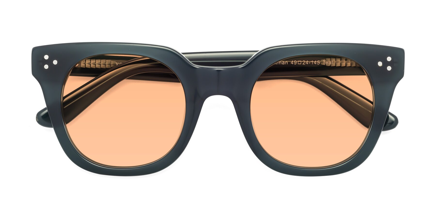 Folded Front of Jackman in Teal with Light Orange Tinted Lenses