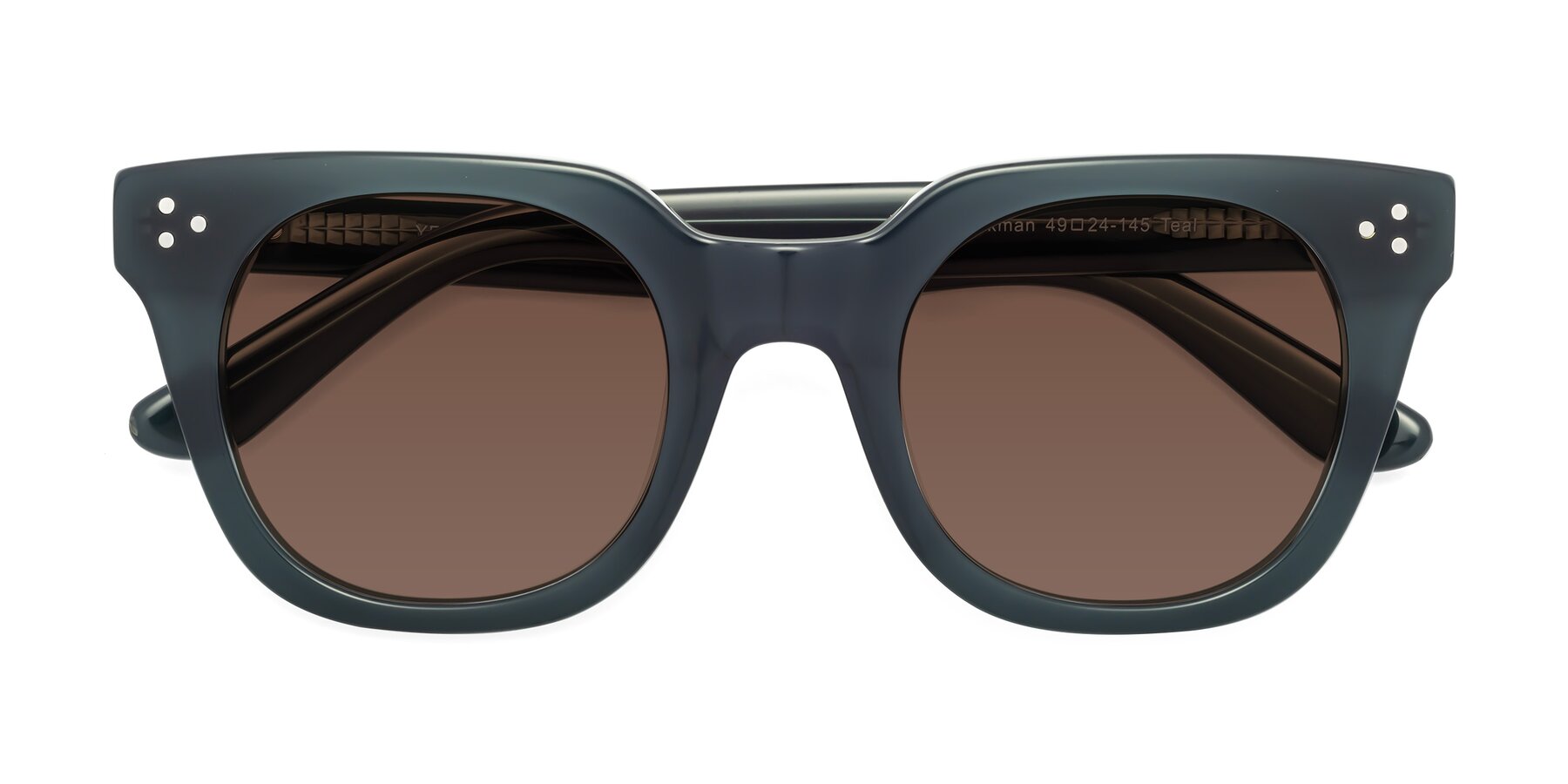 Folded Front of Jackman in Teal with Brown Tinted Lenses