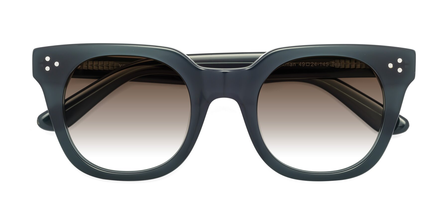 Folded Front of Jackman in Teal with Brown Gradient Lenses