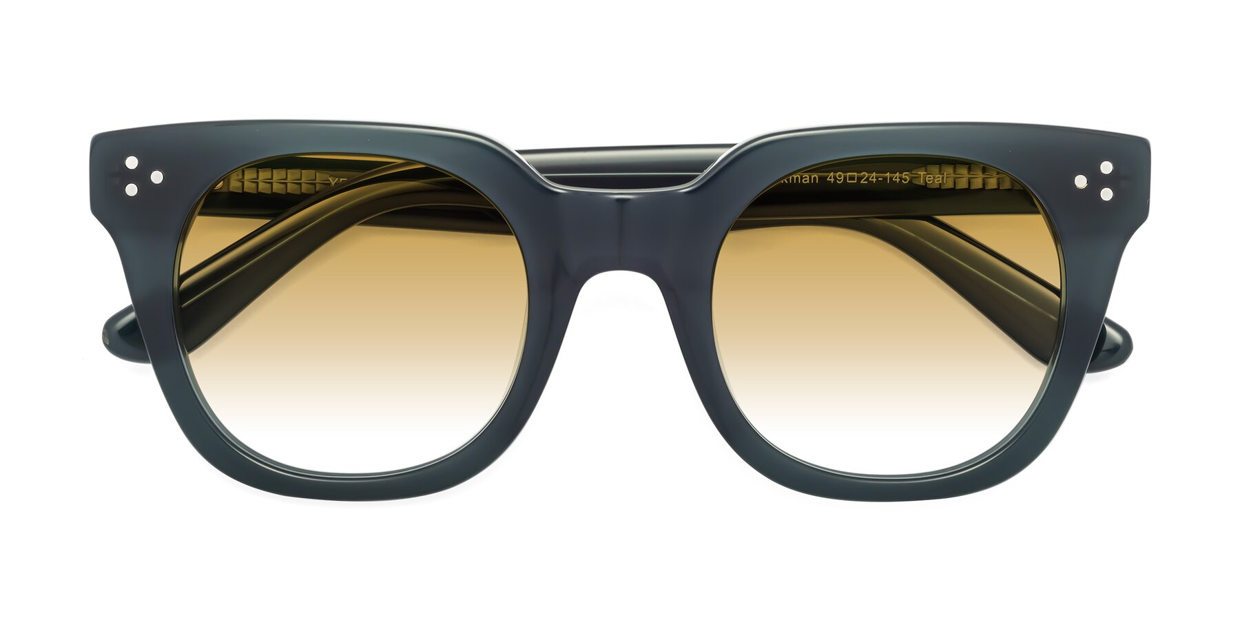 Folded Front of Jackman in Teal with Champagne Gradient Lenses