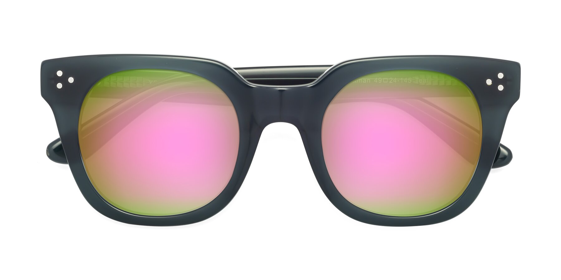 Folded Front of Jackman in Teal with Pink Mirrored Lenses