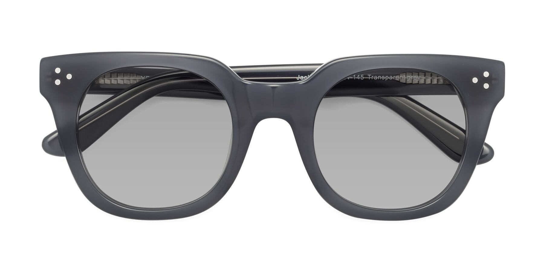 Folded Front of Jackman in Transparent Gray with Light Gray Tinted Lenses