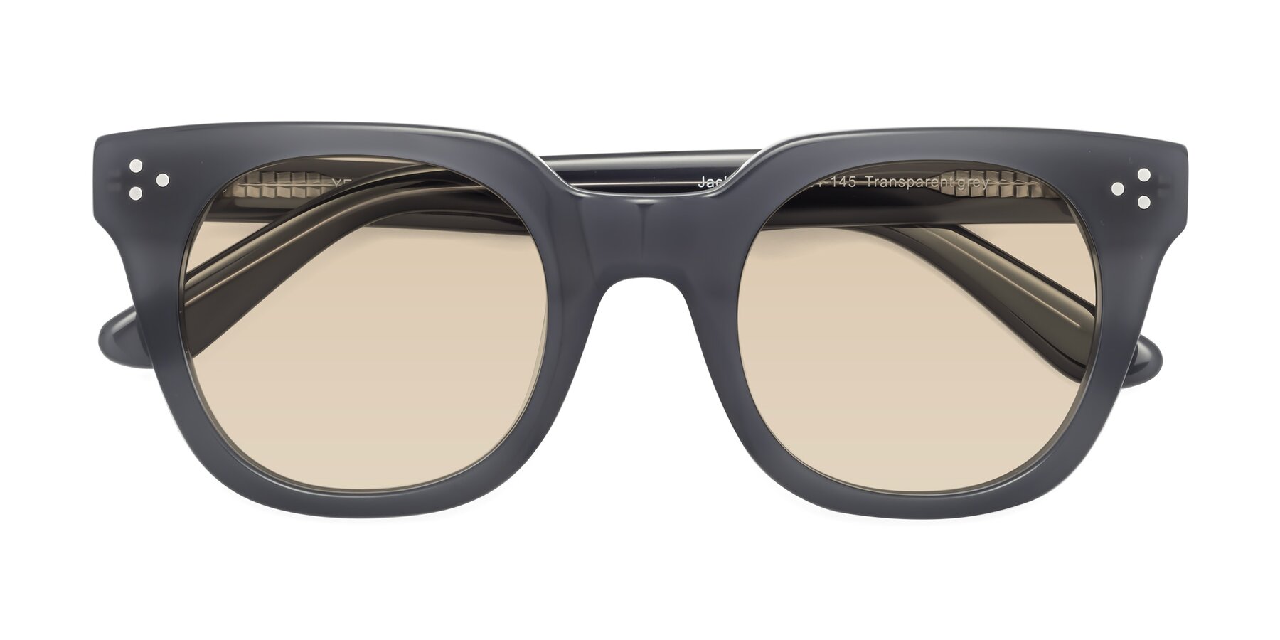 Folded Front of Jackman in Transparent Gray with Light Brown Tinted Lenses