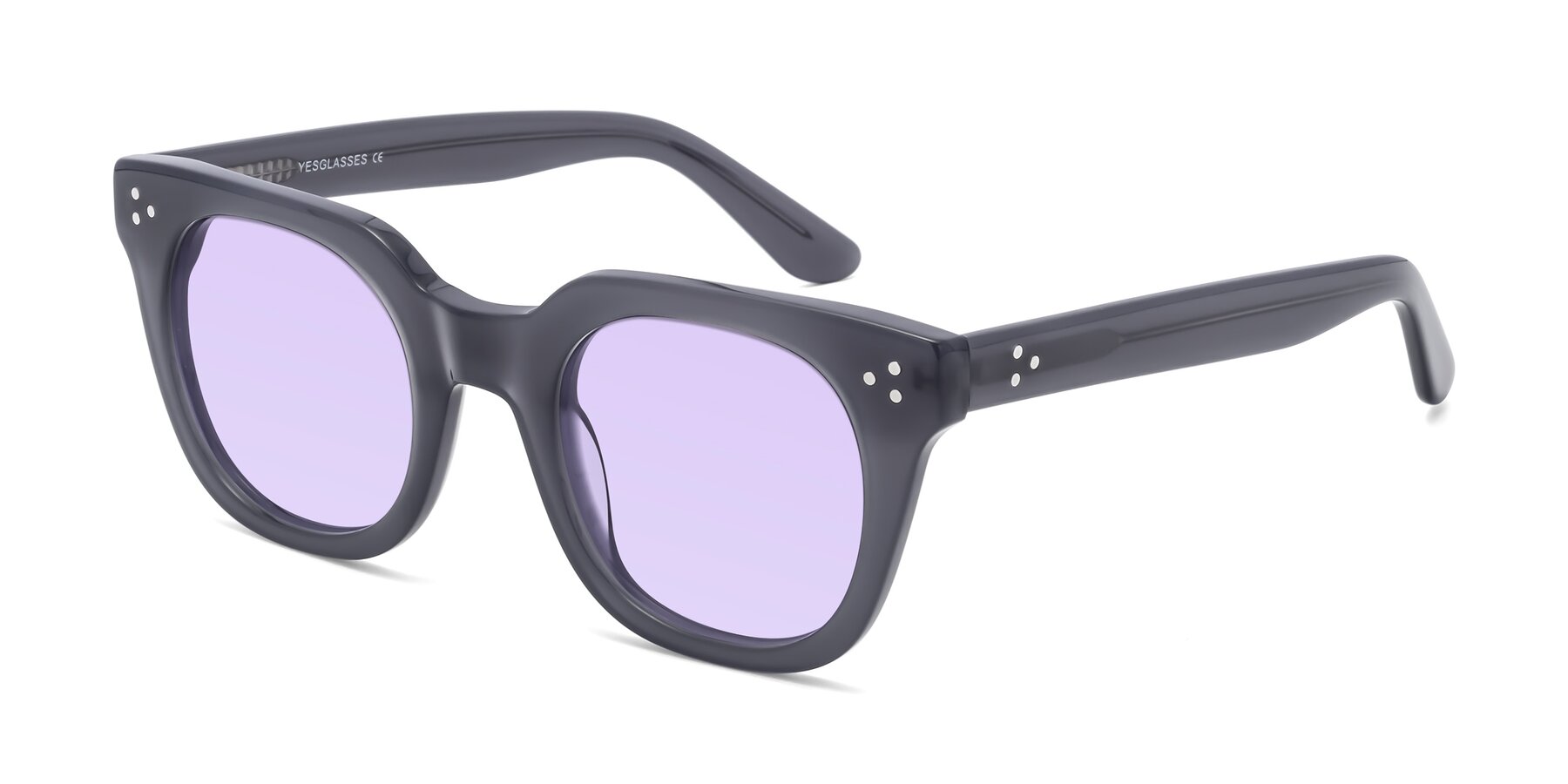 Angle of Jackman in Transparent Gray with Light Purple Tinted Lenses