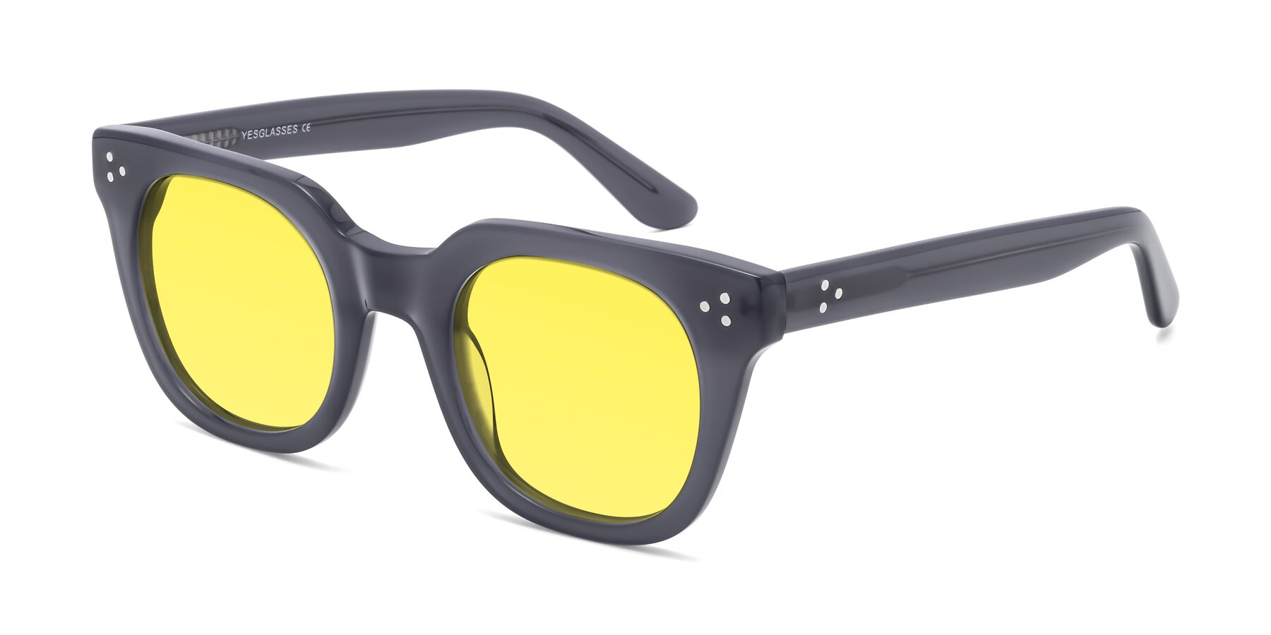 Angle of Jackman in Transparent Gray with Medium Yellow Tinted Lenses