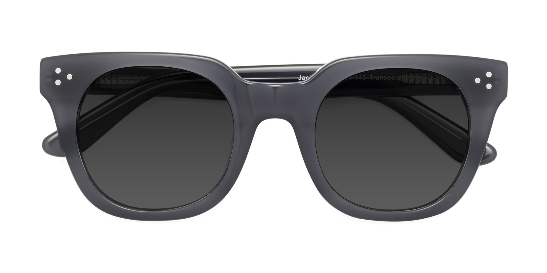 Folded Front of Jackman in Transparent Gray with Gray Tinted Lenses