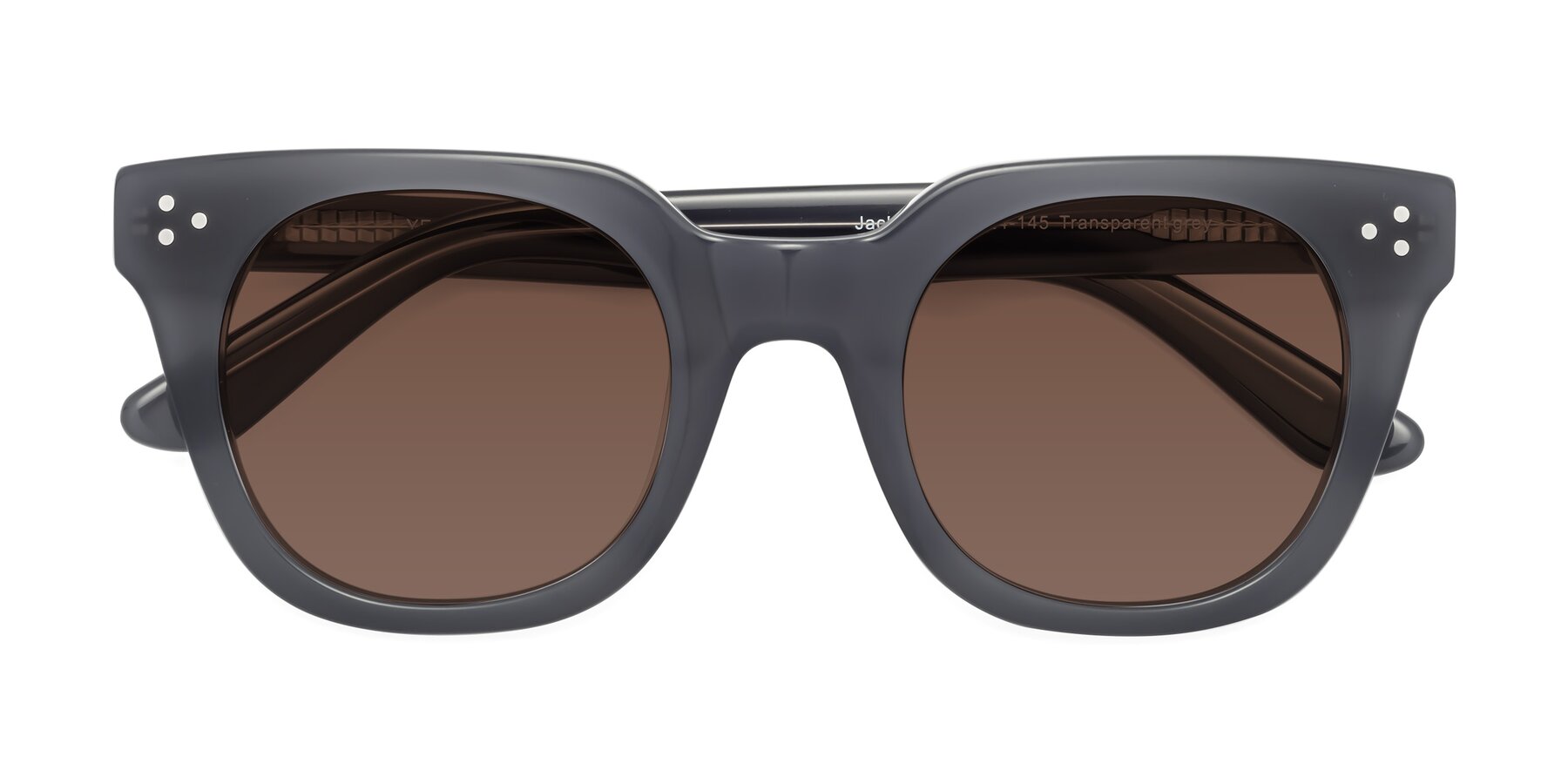Folded Front of Jackman in Transparent Gray with Brown Tinted Lenses