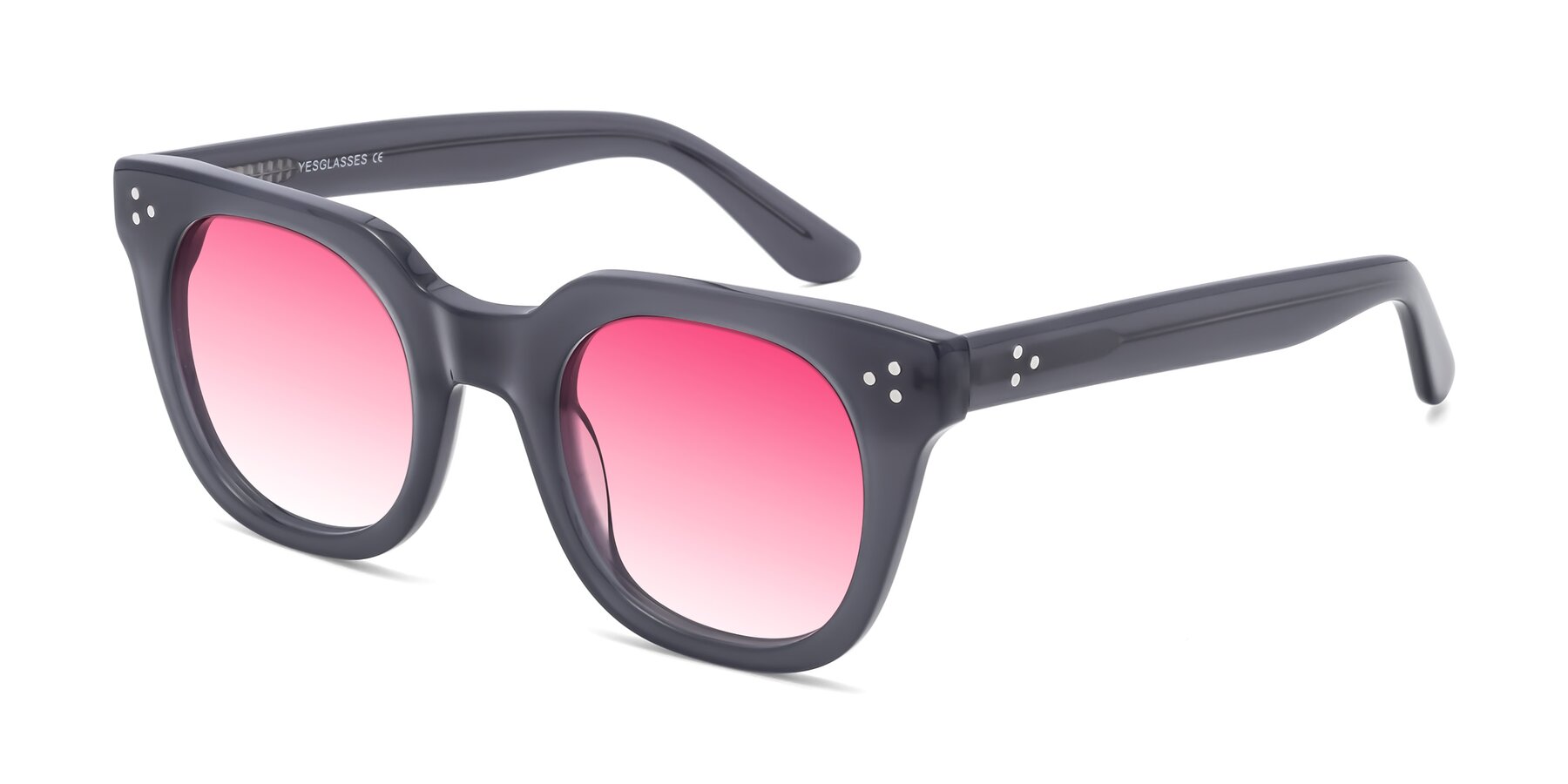 Angle of Jackman in Transparent Gray with Pink Gradient Lenses