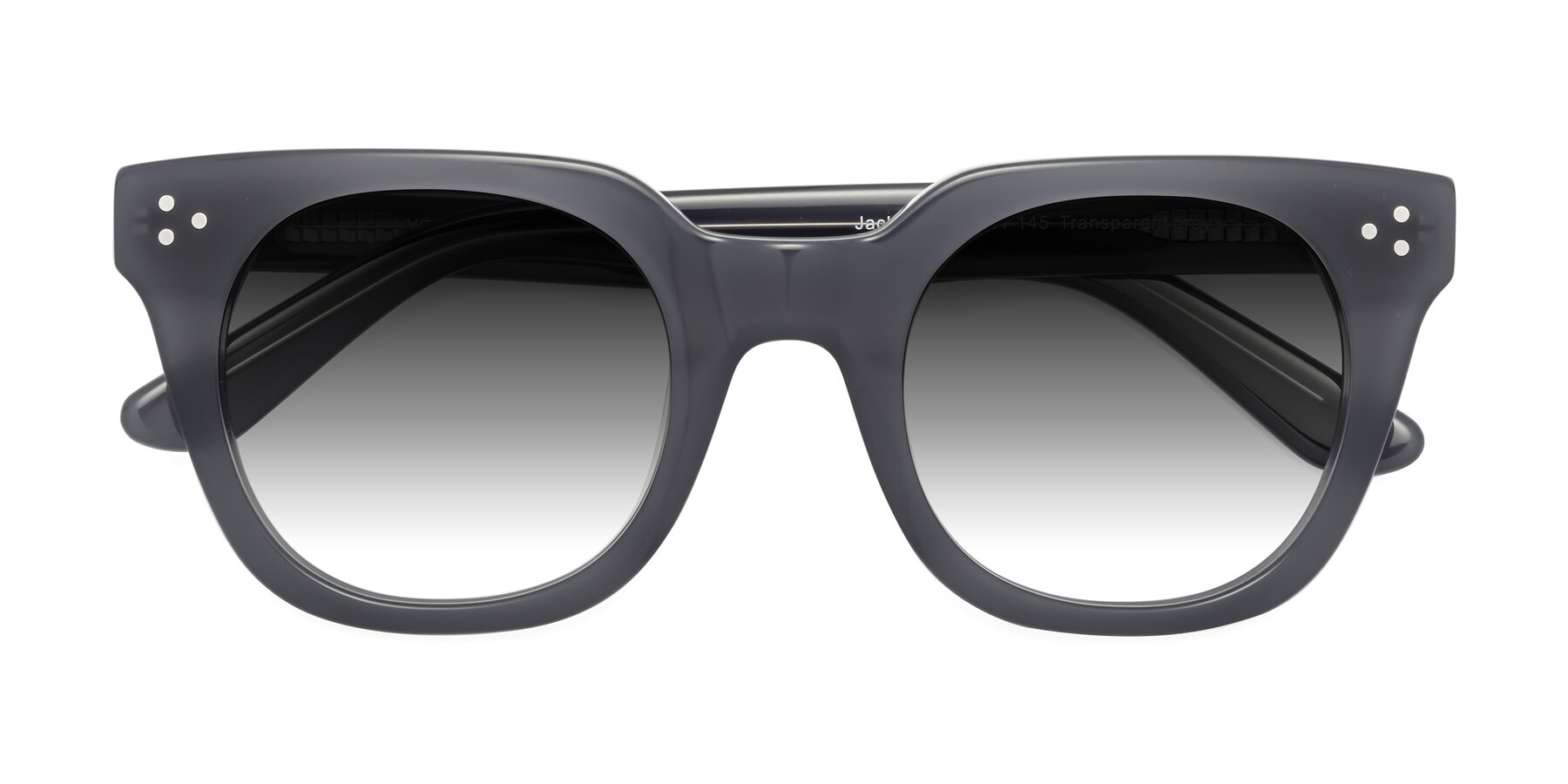 Folded Front of Jackman in Transparent Gray with Gray Gradient Lenses