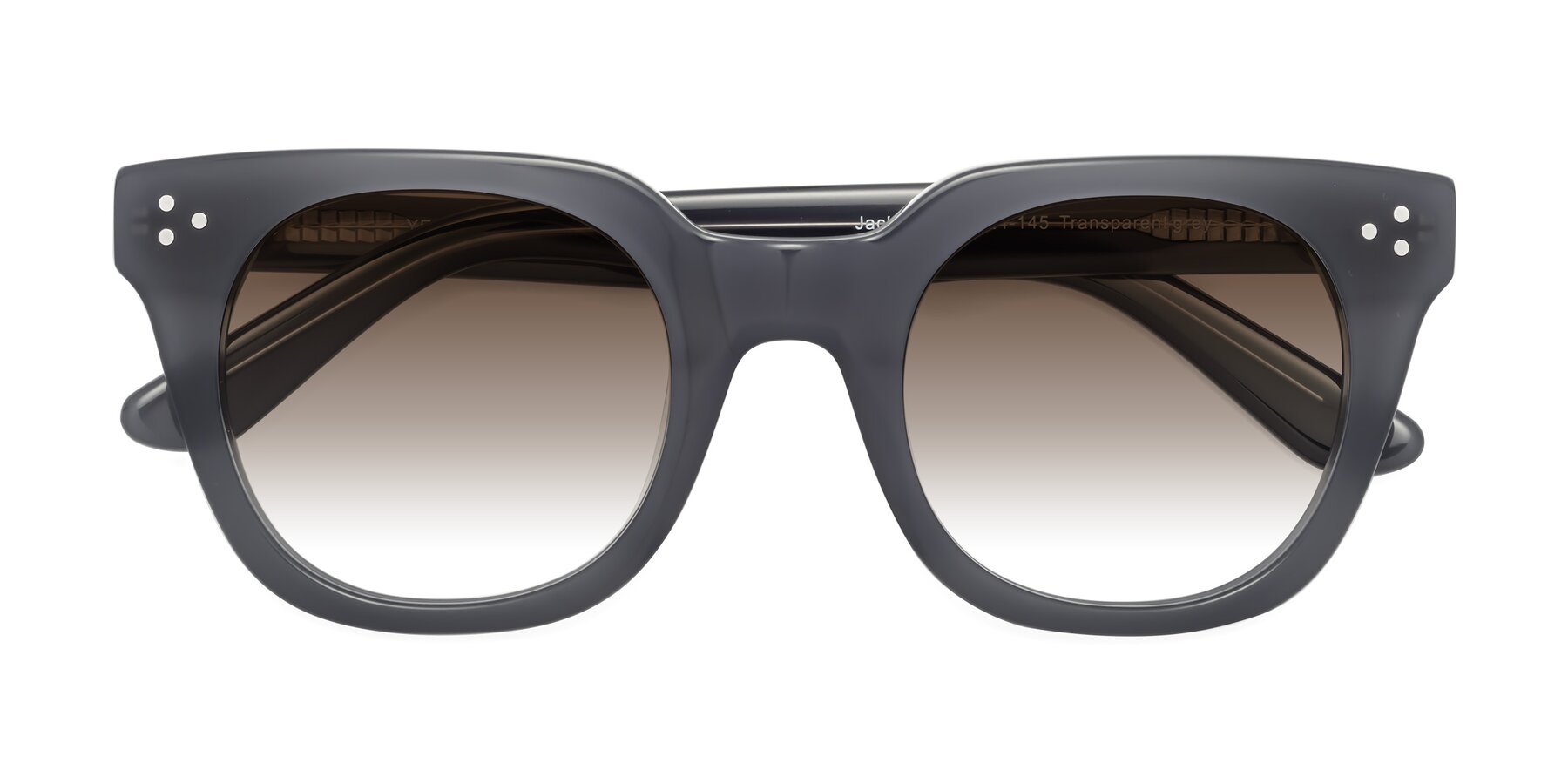 Folded Front of Jackman in Transparent Gray with Brown Gradient Lenses