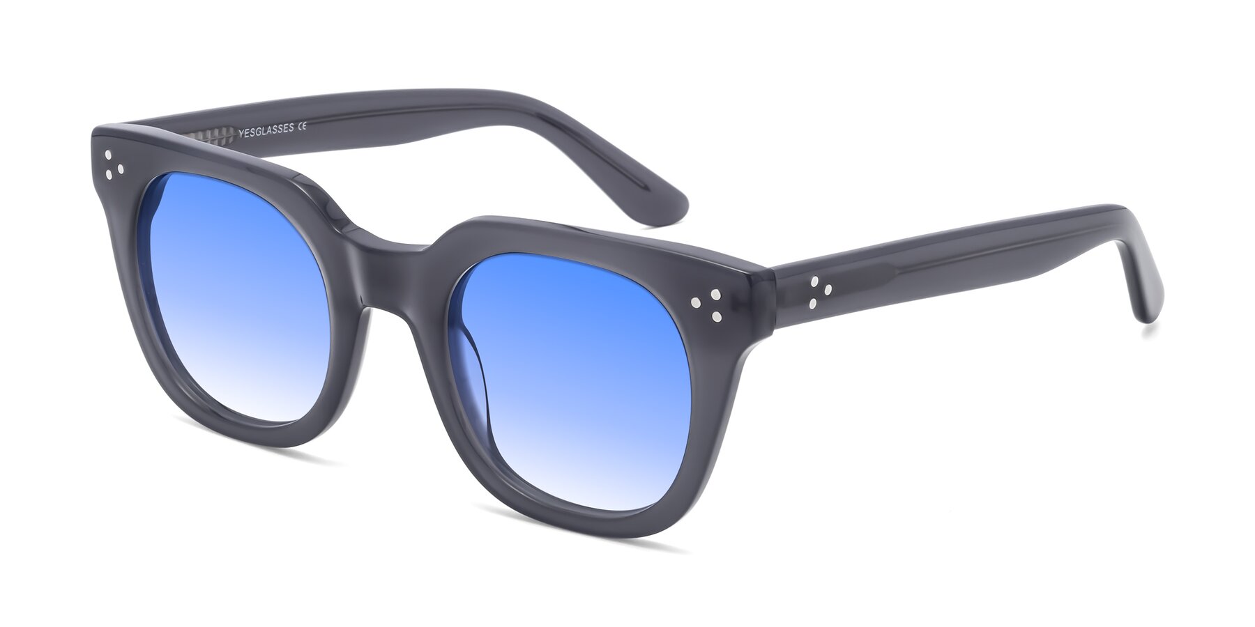 Angle of Jackman in Transparent Gray with Blue Gradient Lenses