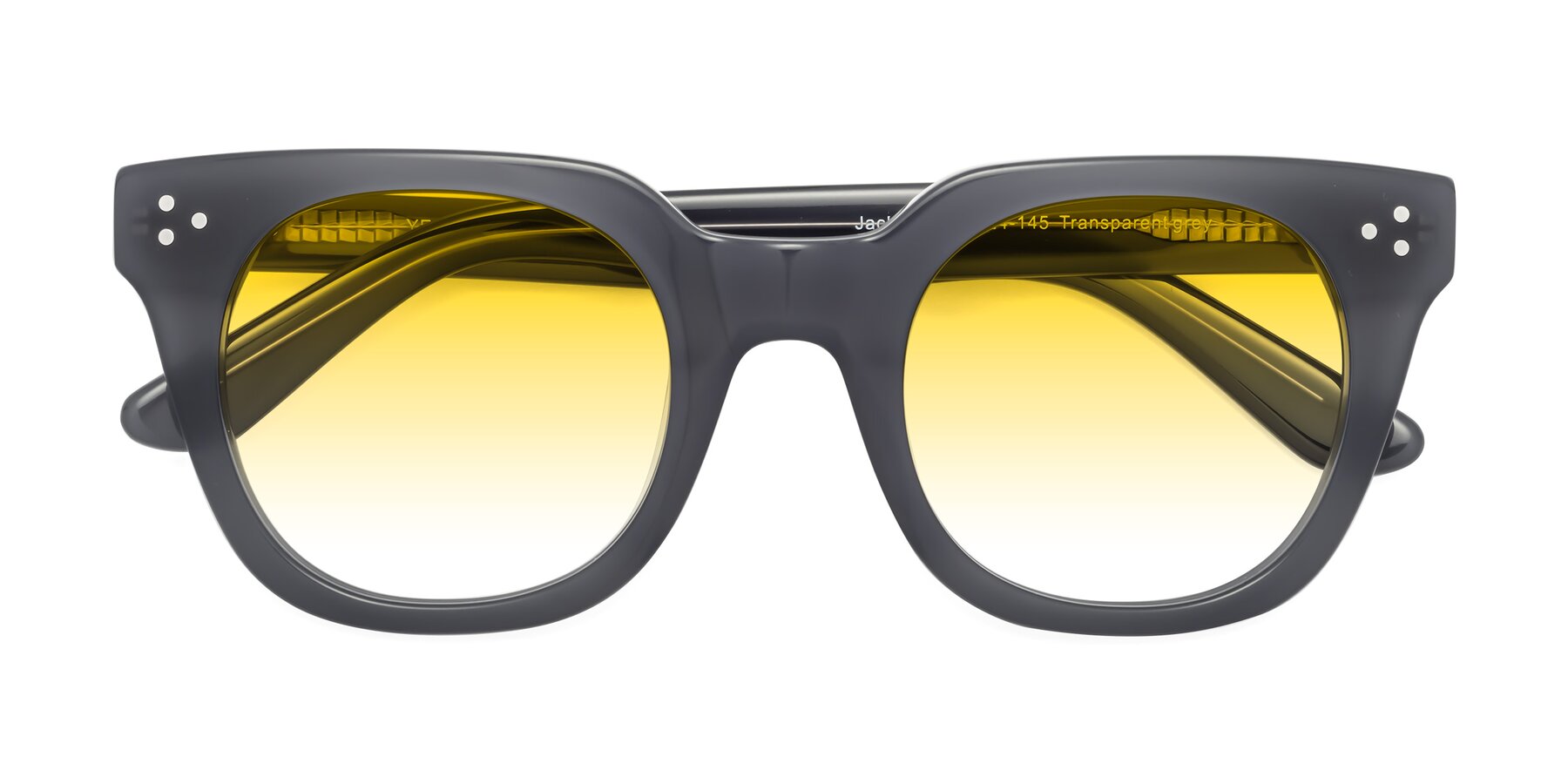 Folded Front of Jackman in Transparent Gray with Yellow Gradient Lenses