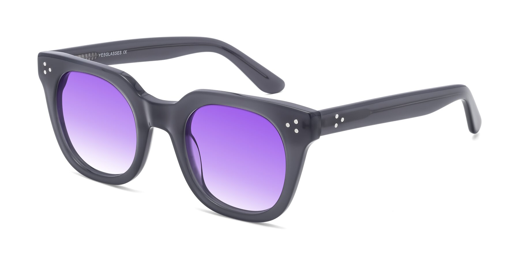 Angle of Jackman in Transparent Gray with Purple Gradient Lenses