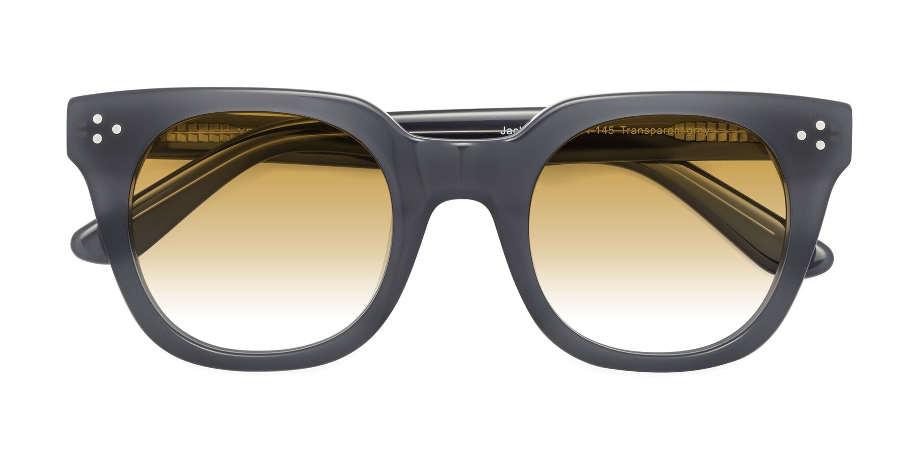 Folded Front of Jackman in Transparent Gray with Champagne Gradient Lenses