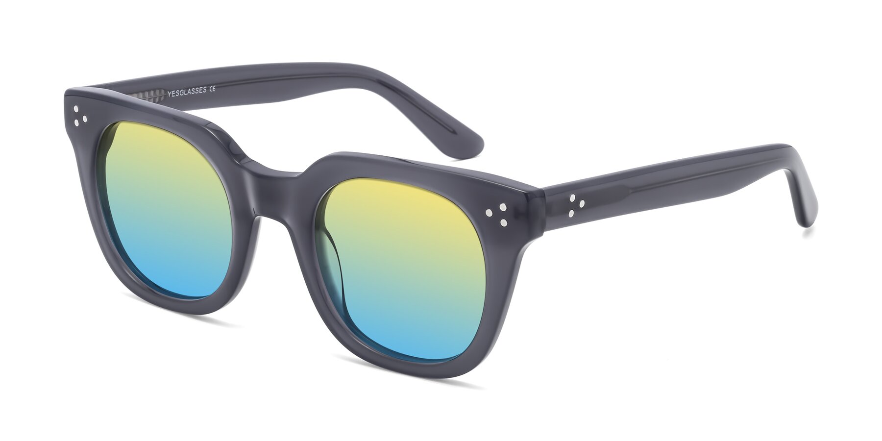 Angle of Jackman in Transparent Gray with Yellow / Blue Gradient Lenses