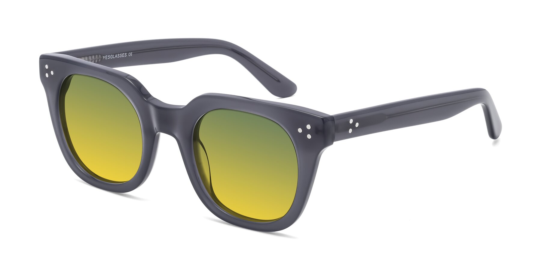 Angle of Jackman in Transparent Gray with Green / Yellow Gradient Lenses