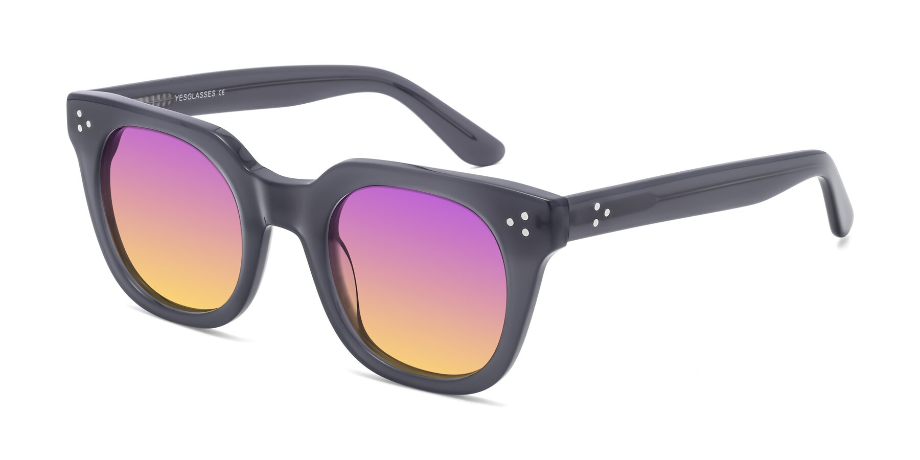 Angle of Jackman in Transparent Gray with Purple / Yellow Gradient Lenses