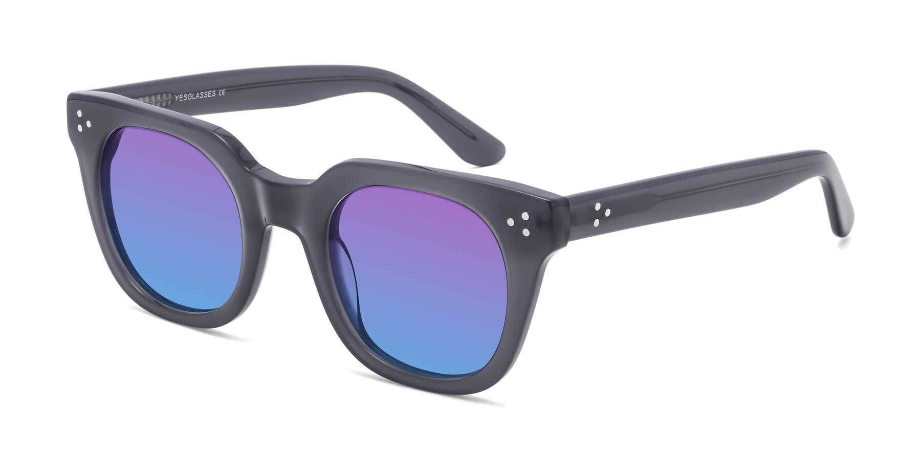 Angle of Jackman in Transparent Gray with Purple / Blue Gradient Lenses