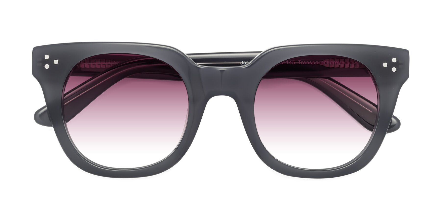 Folded Front of Jackman in Transparent Gray with Wine Gradient Lenses