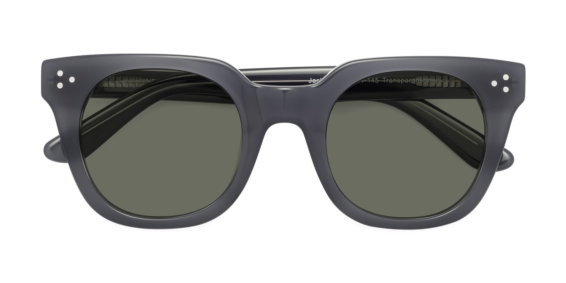 Folded Front of Jackman in Transparent Gray with Gray Polarized Lenses