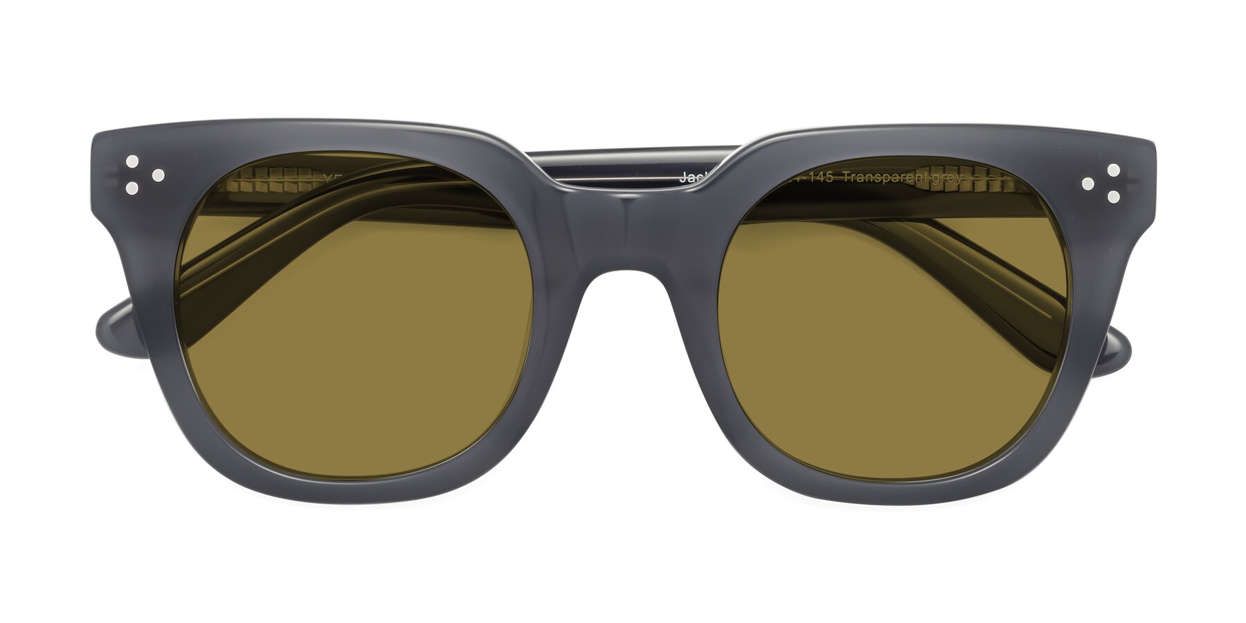 Folded Front of Jackman in Transparent Gray with Brown Polarized Lenses