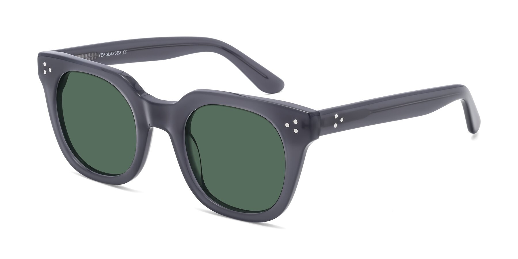 Angle of Jackman in Transparent Gray with Green Polarized Lenses