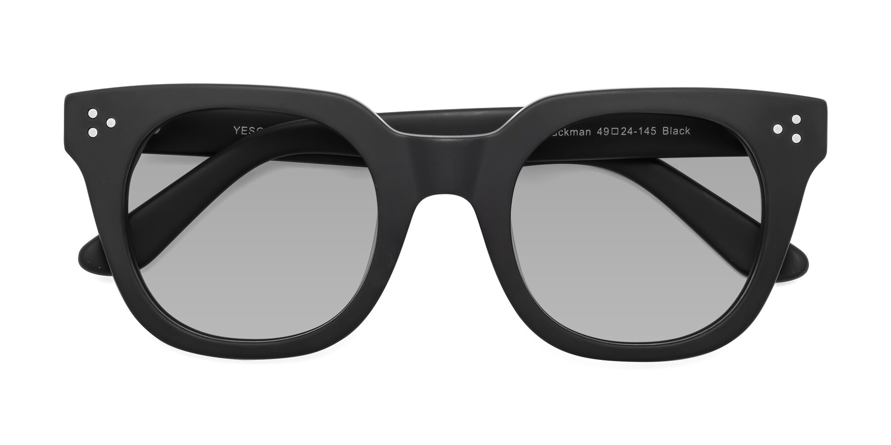 Folded Front of Jackman in Black with Light Gray Tinted Lenses
