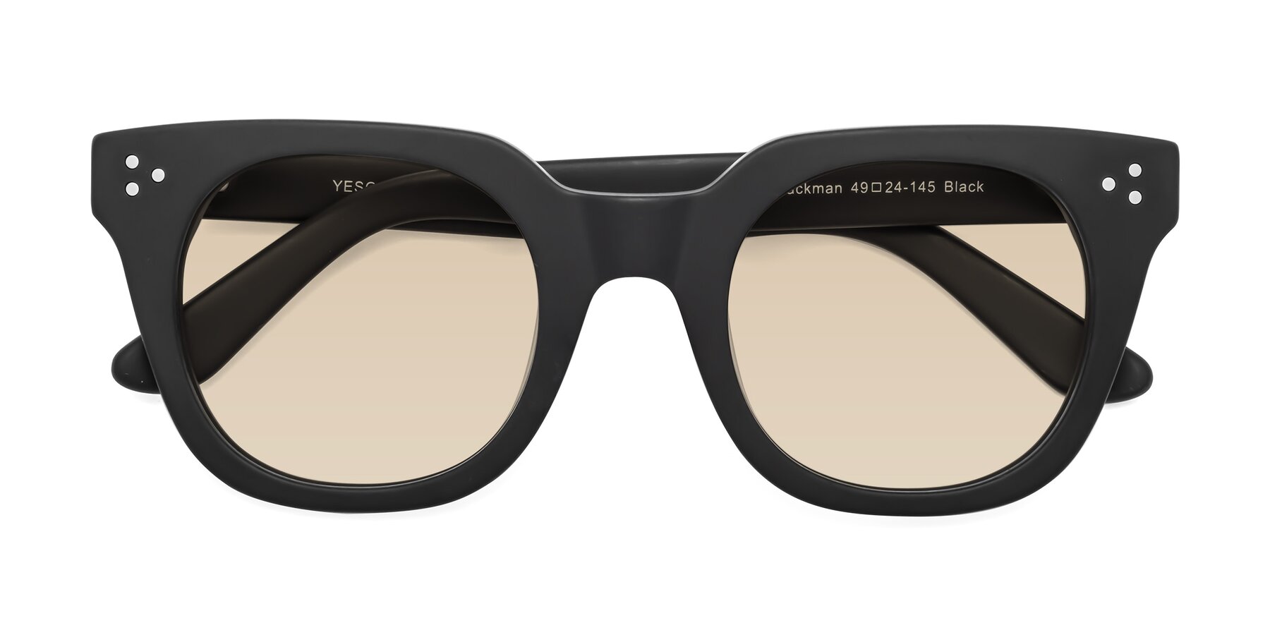 Folded Front of Jackman in Black with Light Brown Tinted Lenses