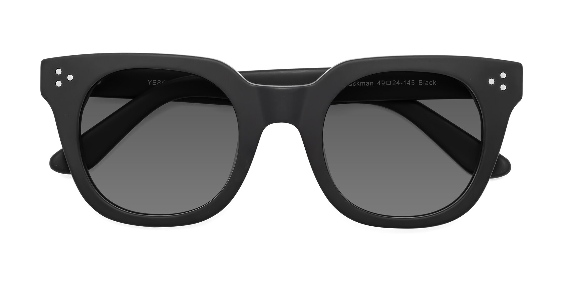 Folded Front of Jackman in Black with Medium Gray Tinted Lenses