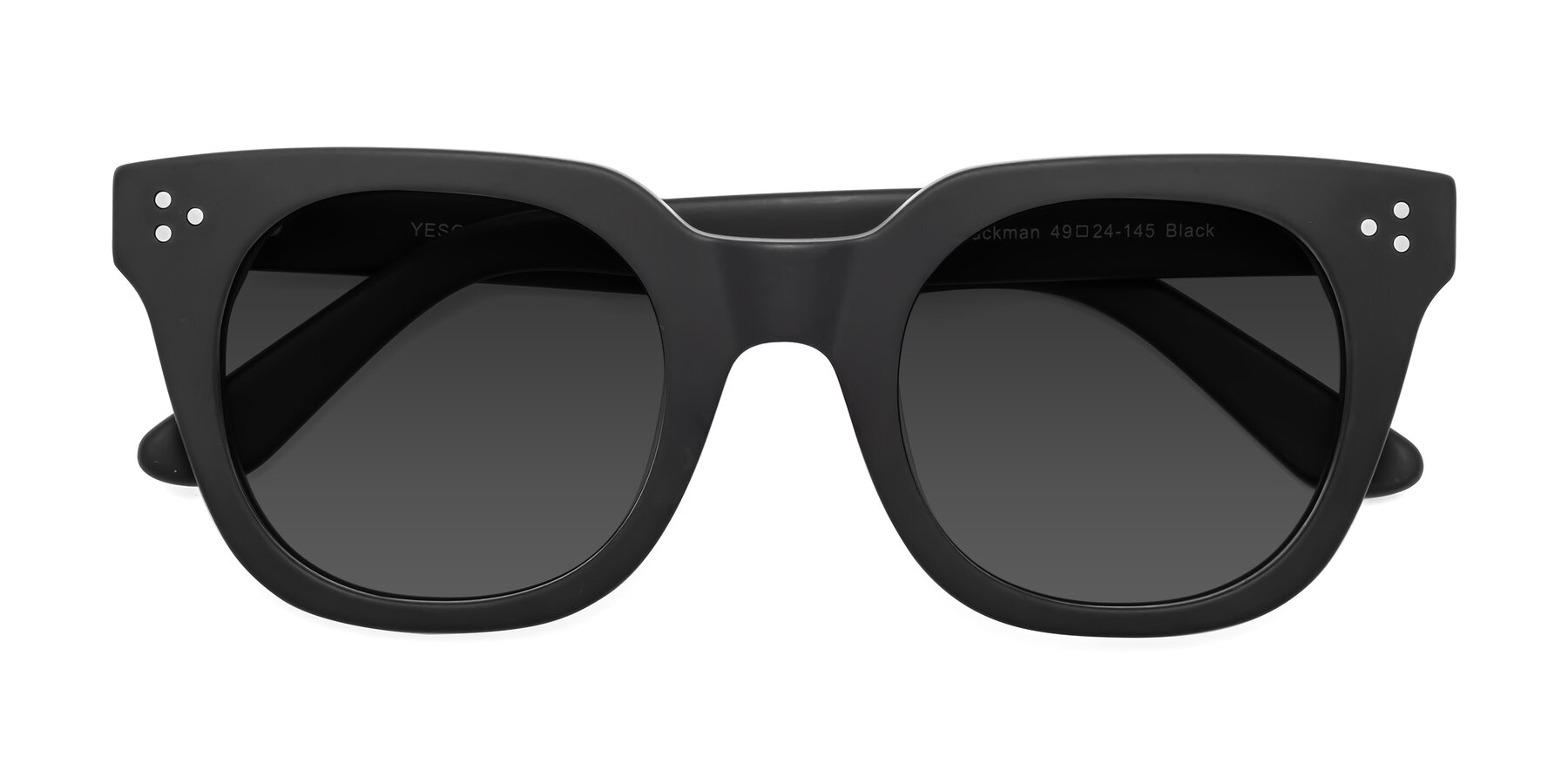 Folded Front of Jackman in Black with Gray Tinted Lenses