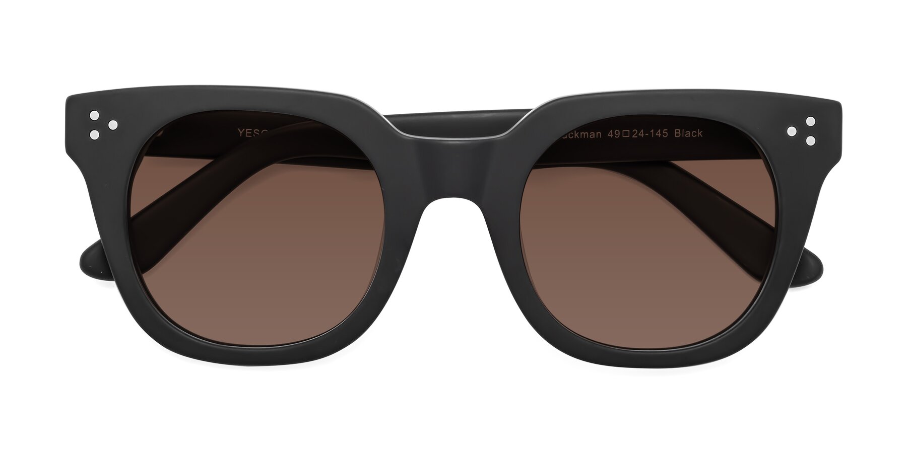 Folded Front of Jackman in Black with Brown Tinted Lenses