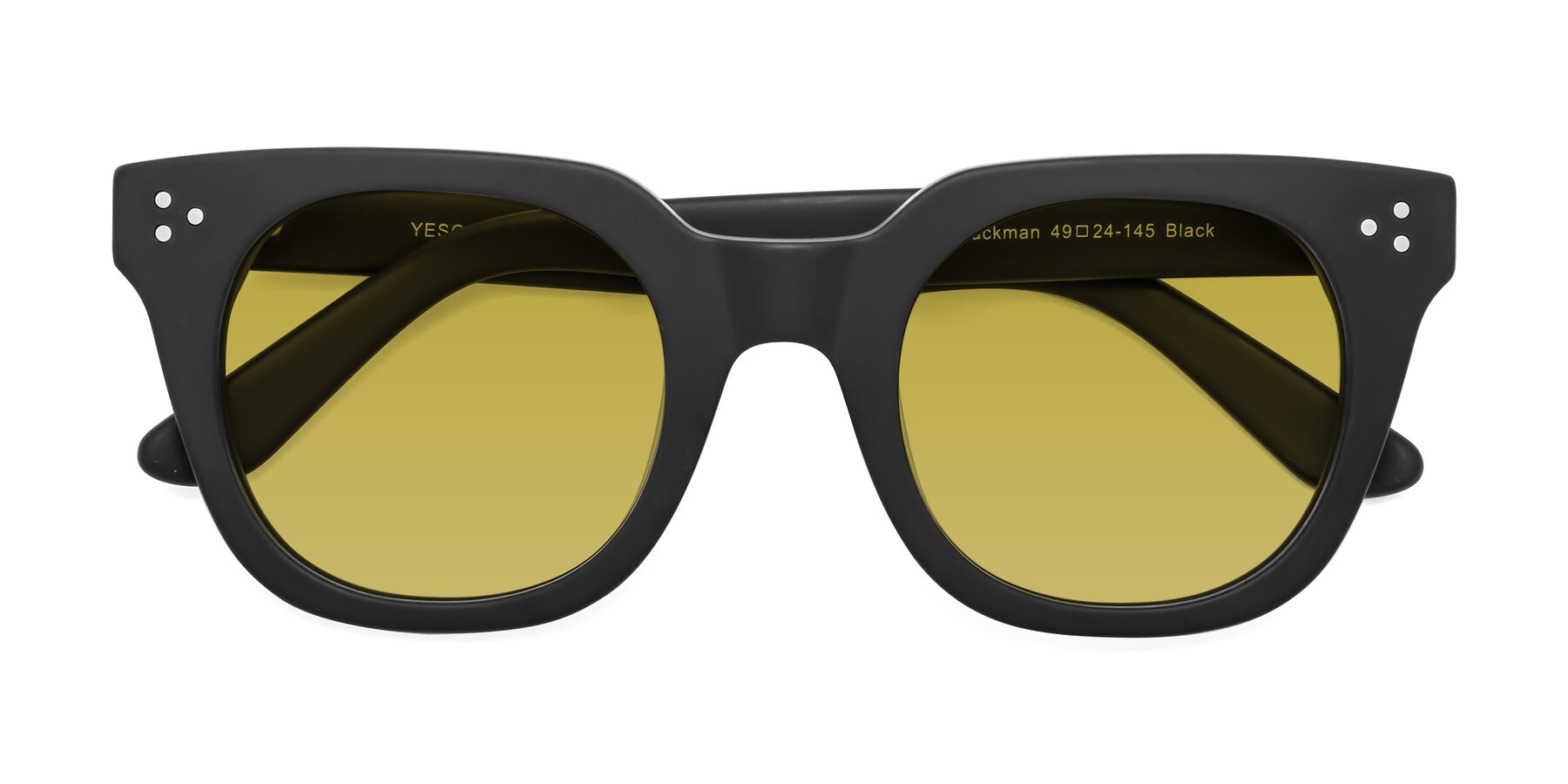 Folded Front of Jackman in Black with Champagne Tinted Lenses