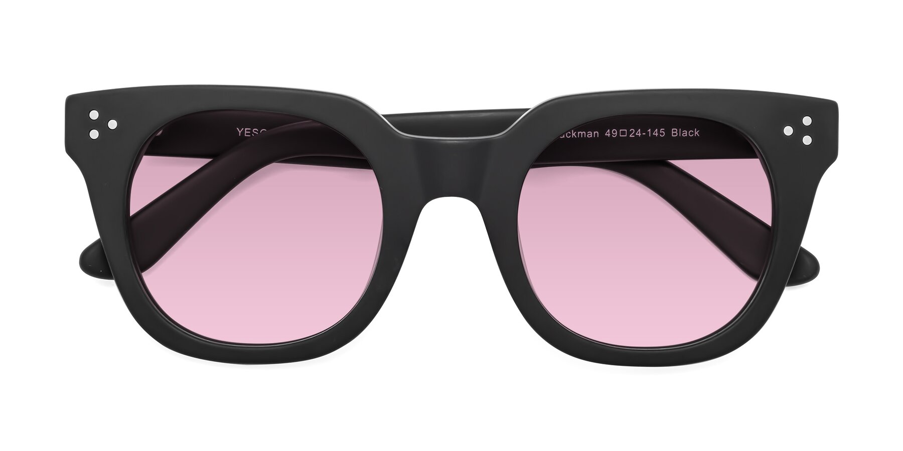 Folded Front of Jackman in Black with Light Wine Tinted Lenses