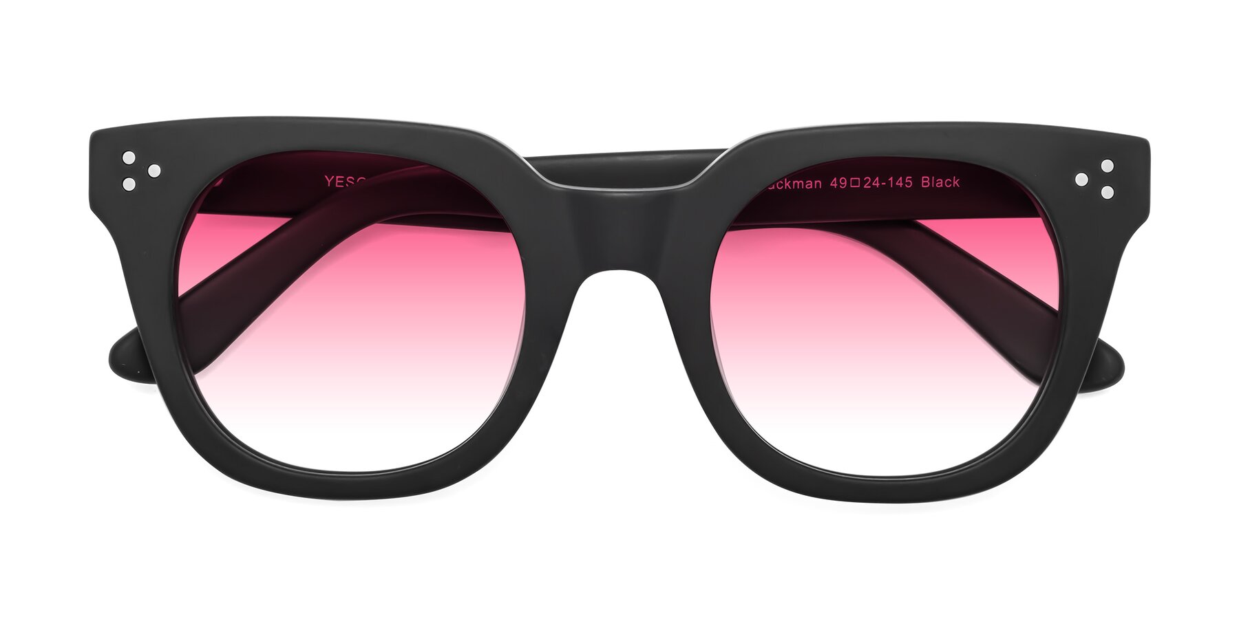 Folded Front of Jackman in Black with Pink Gradient Lenses