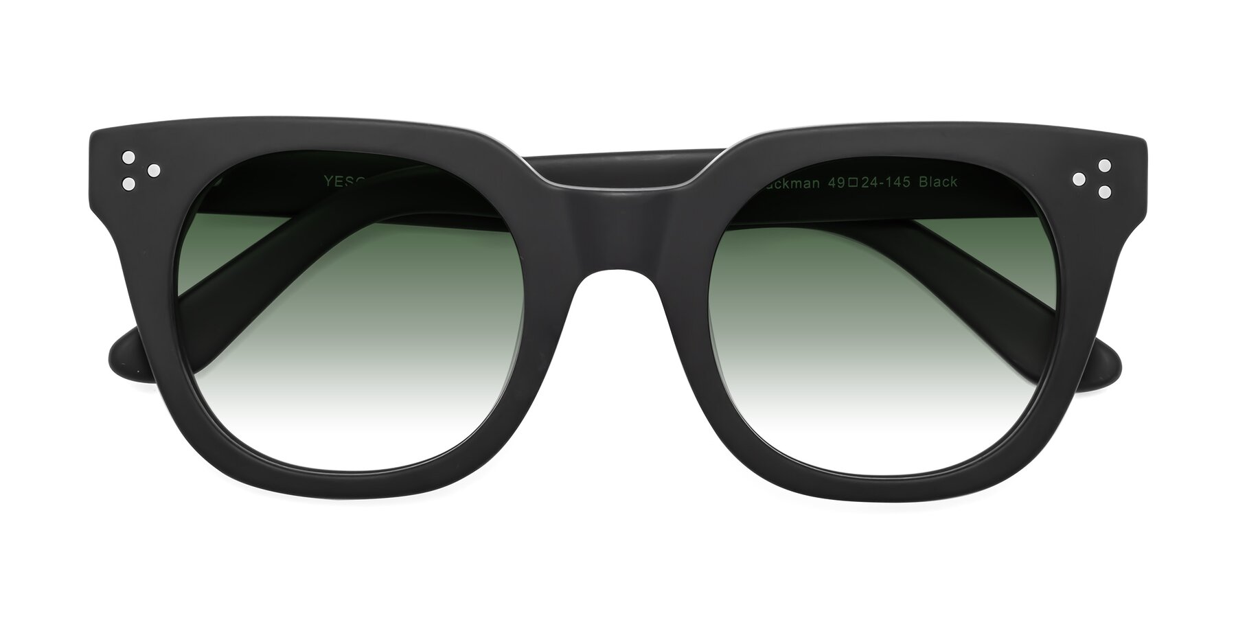 Folded Front of Jackman in Black with Green Gradient Lenses