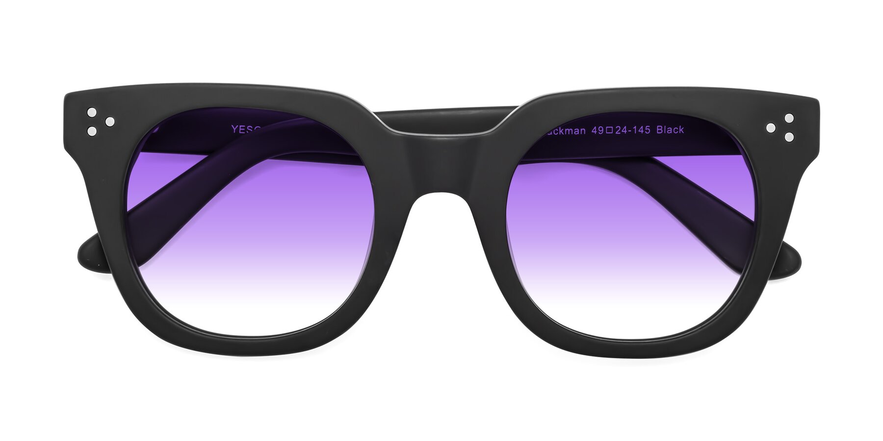 Folded Front of Jackman in Black with Purple Gradient Lenses