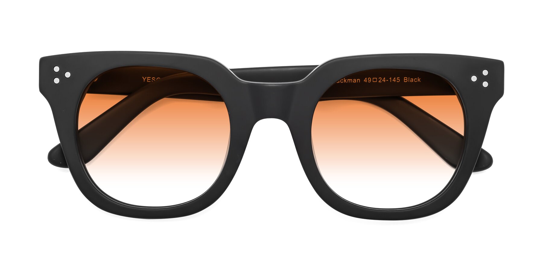 Folded Front of Jackman in Black with Orange Gradient Lenses