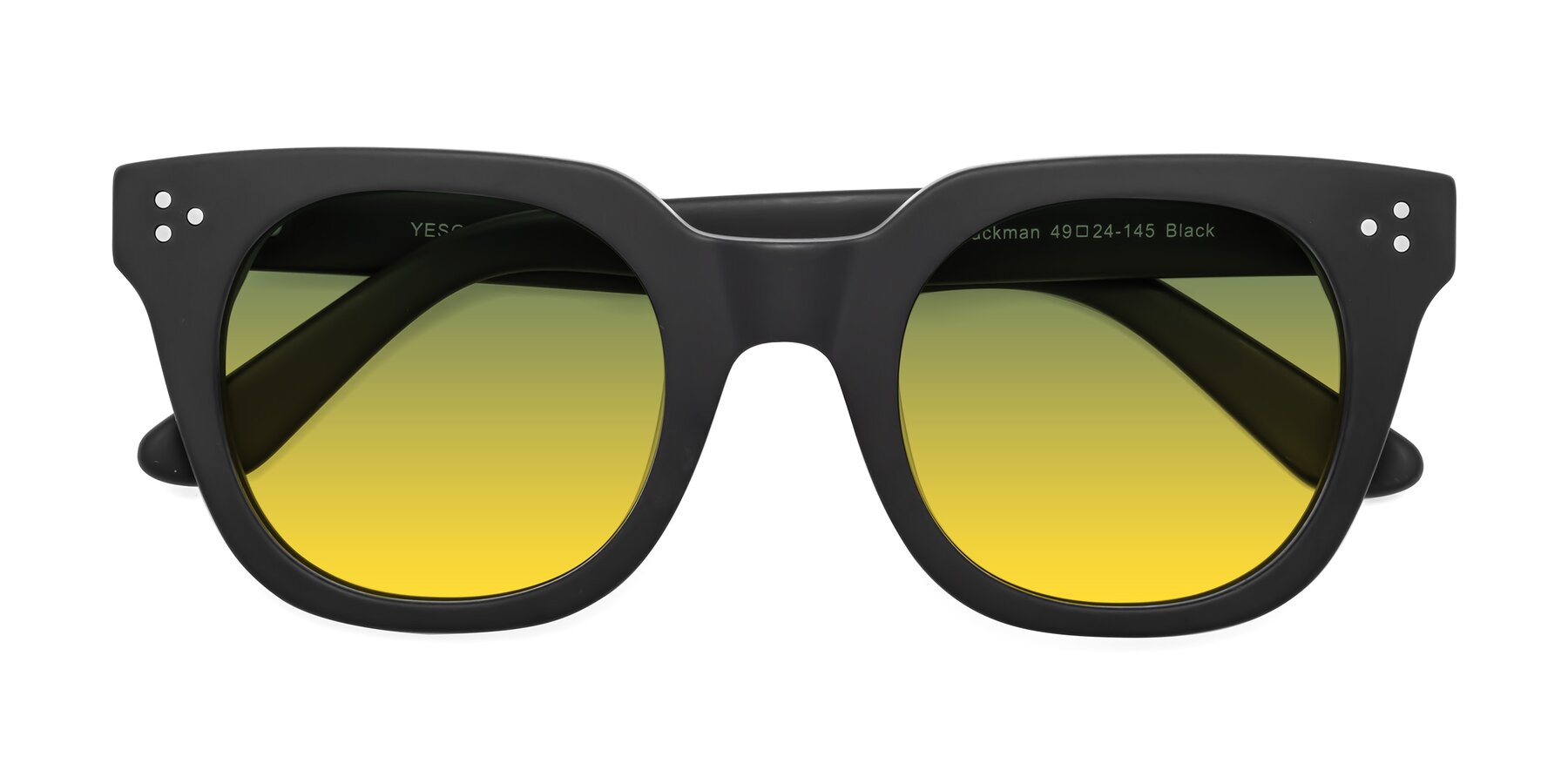 Folded Front of Jackman in Black with Green / Yellow Gradient Lenses