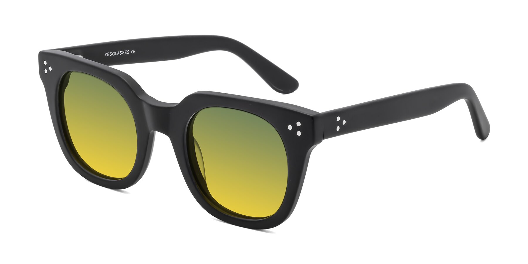 Angle of Jackman in Black with Green / Yellow Gradient Lenses