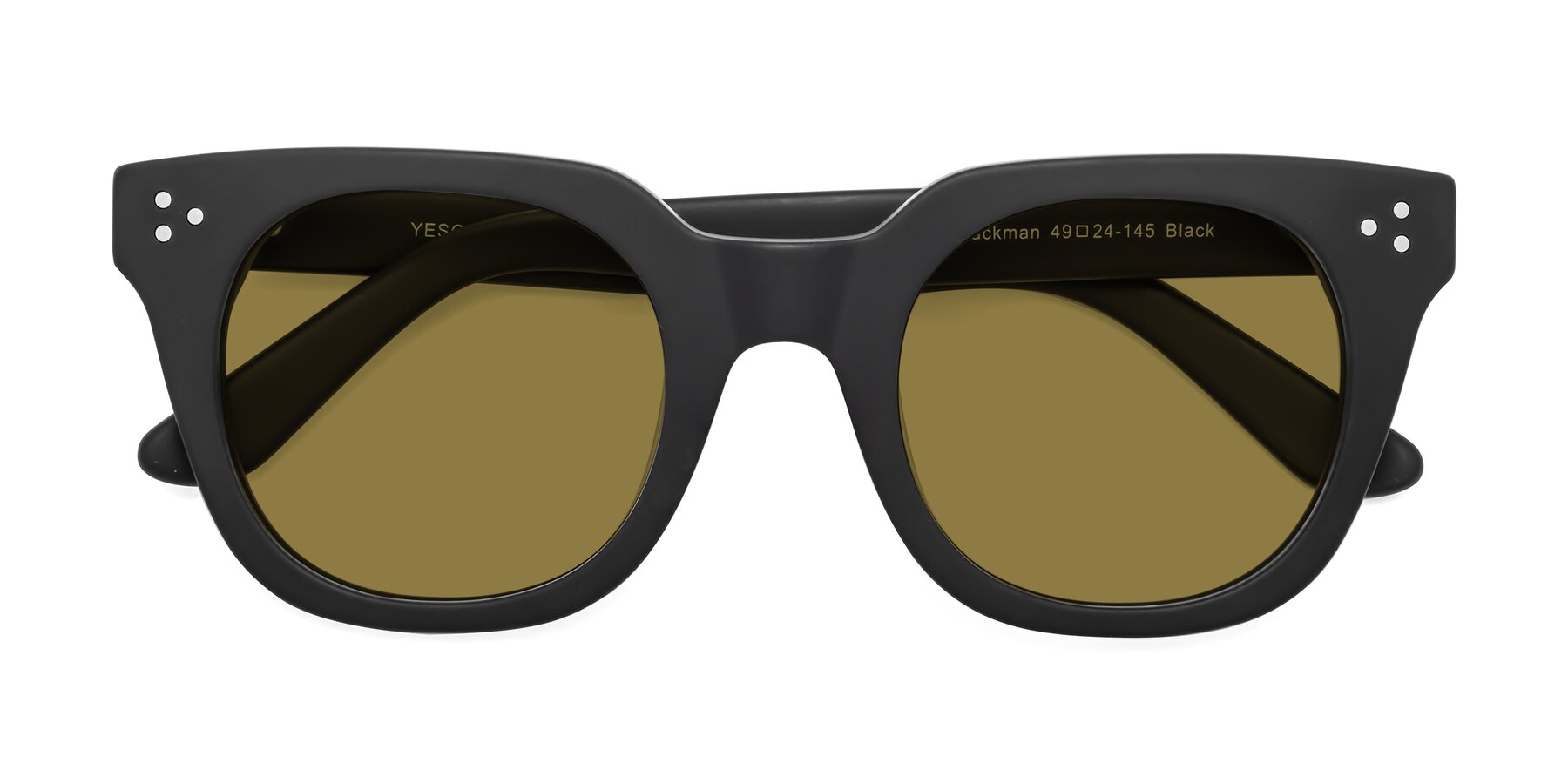 Folded Front of Jackman in Black with Brown Polarized Lenses