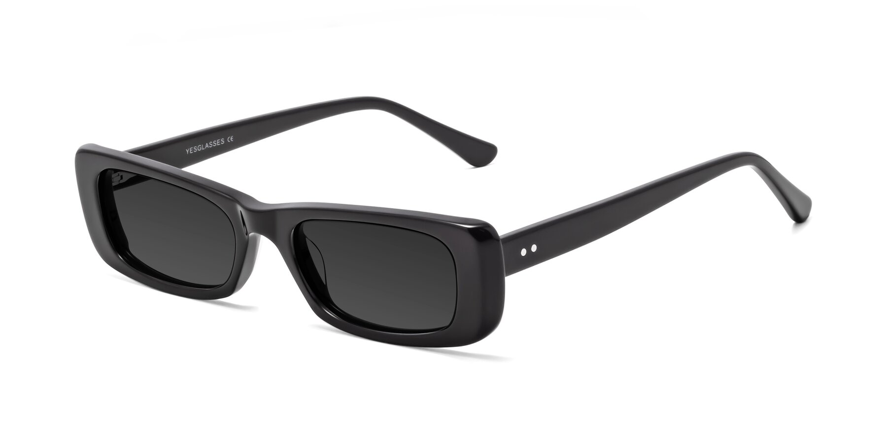 Angle of 1940s in Black with Gray Tinted Lenses