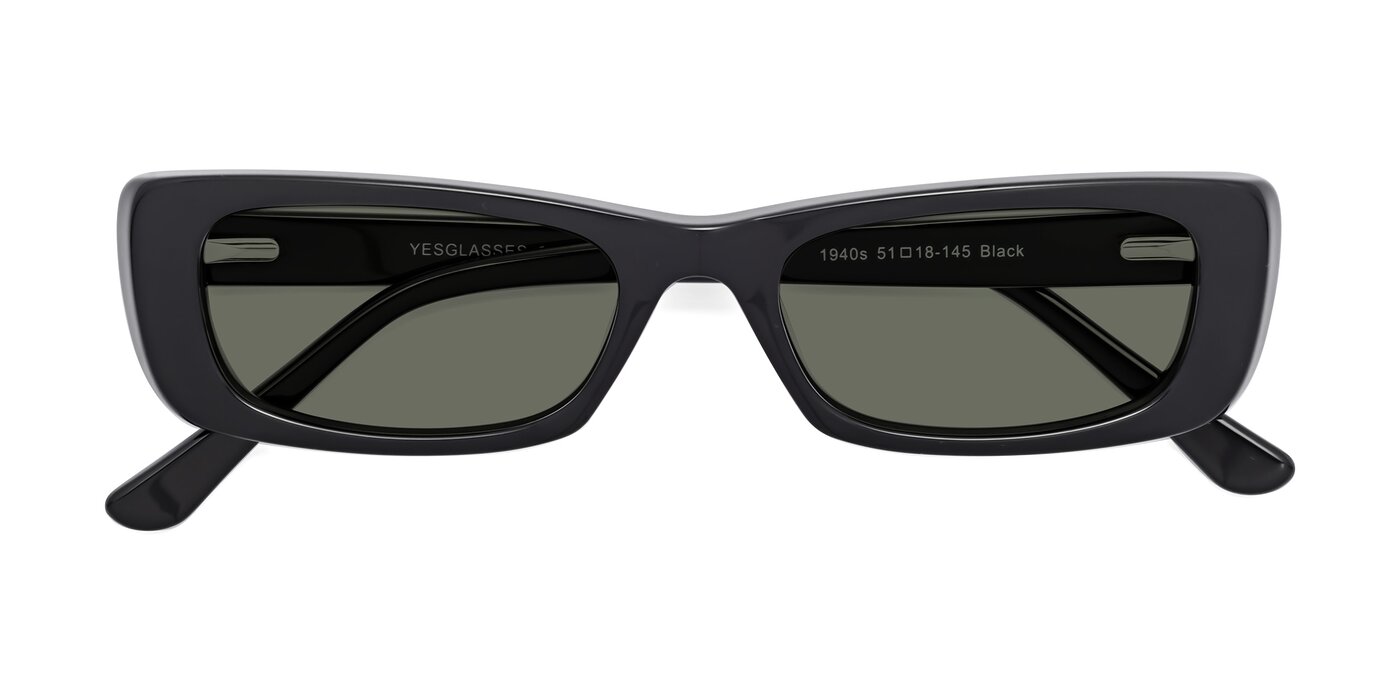 1940s - Black Polarized Sunglasses