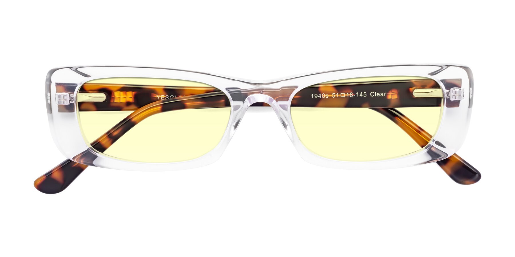 Folded Front of 1940s in Clear with Light Yellow Tinted Lenses