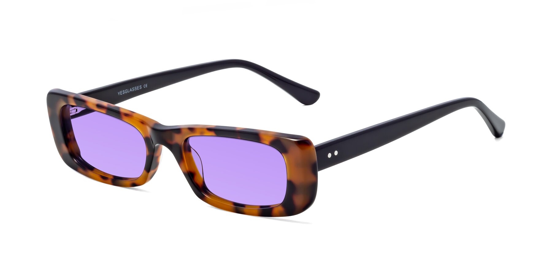Angle of 1940s in Tortoise with Medium Purple Tinted Lenses